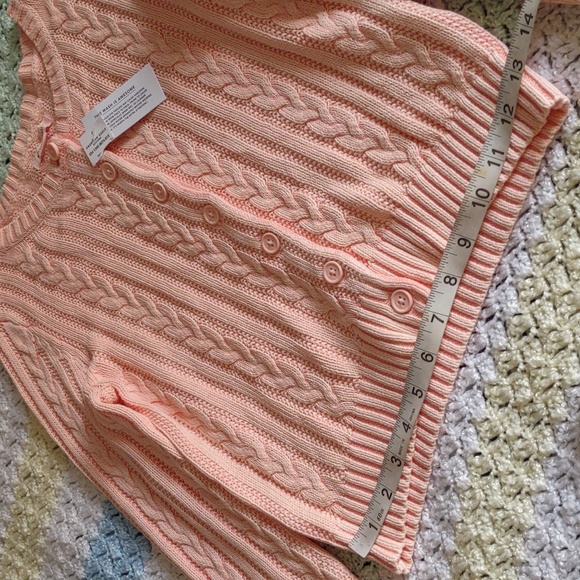 NWT American Eagle XS Pink Capple Knit Cropped Button Up Cardigan Sweater - Picture 8 of 13